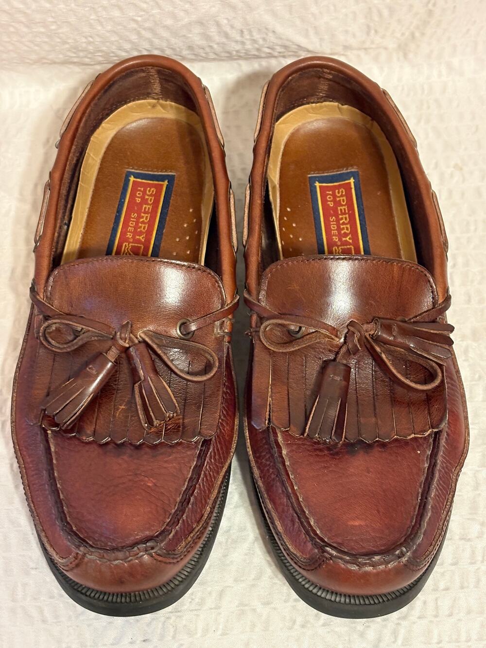 Sperry Top-Sider Lakewood Kiltie Tassle Boat Shoes Loafers Brown Leather Mens 10